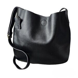 COLAB Leather Slouchy Black Hobo Shoulder Crossbody Bag